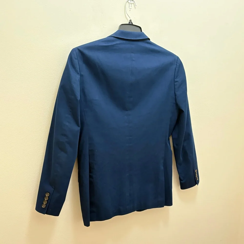 J. Crew $348 Navy Ludlow Slim-fit Suit Jacket in Italian Cotton Chino Sz 38R/M